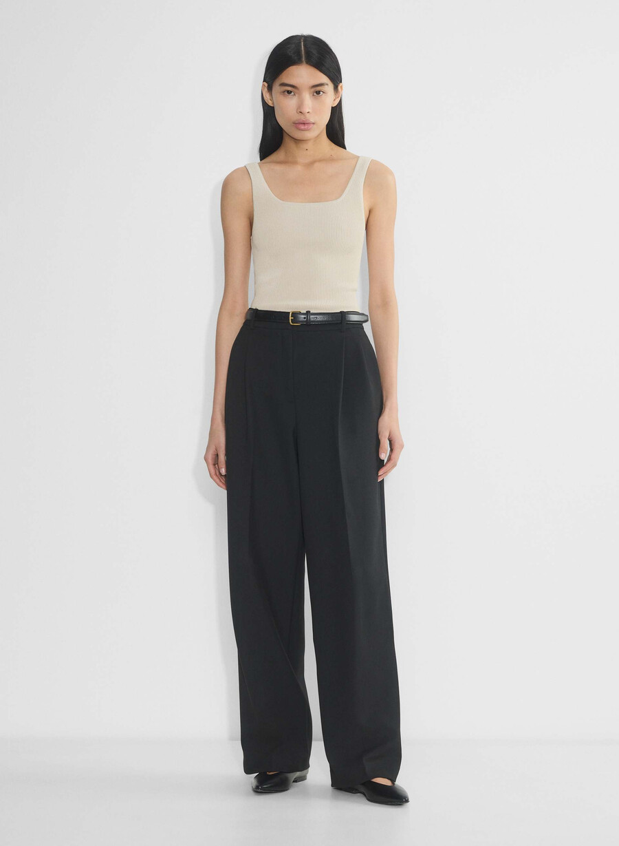 sculpt knit squareneck tank matte pearl