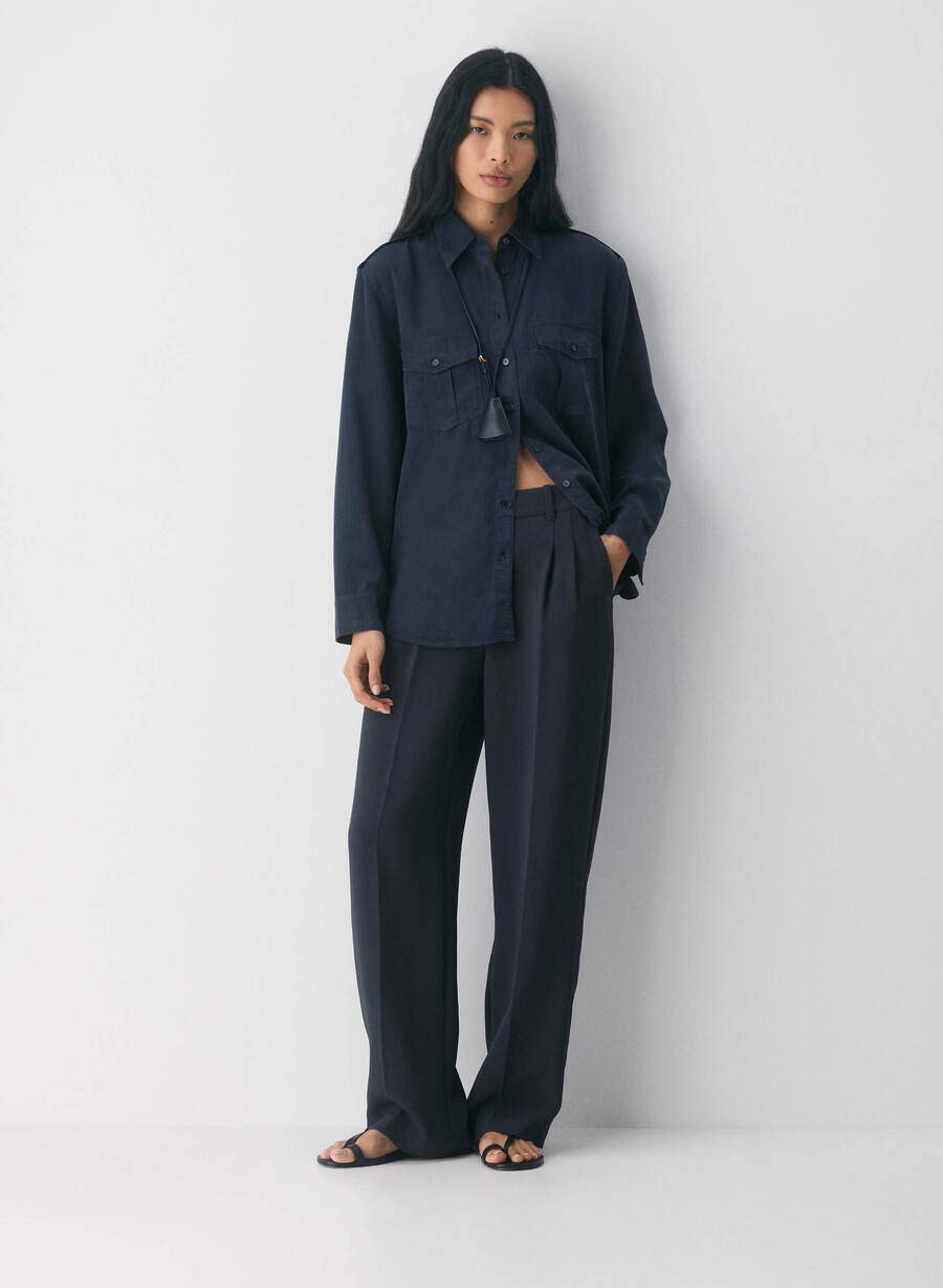 the effortless pant - crepette dark night navy
