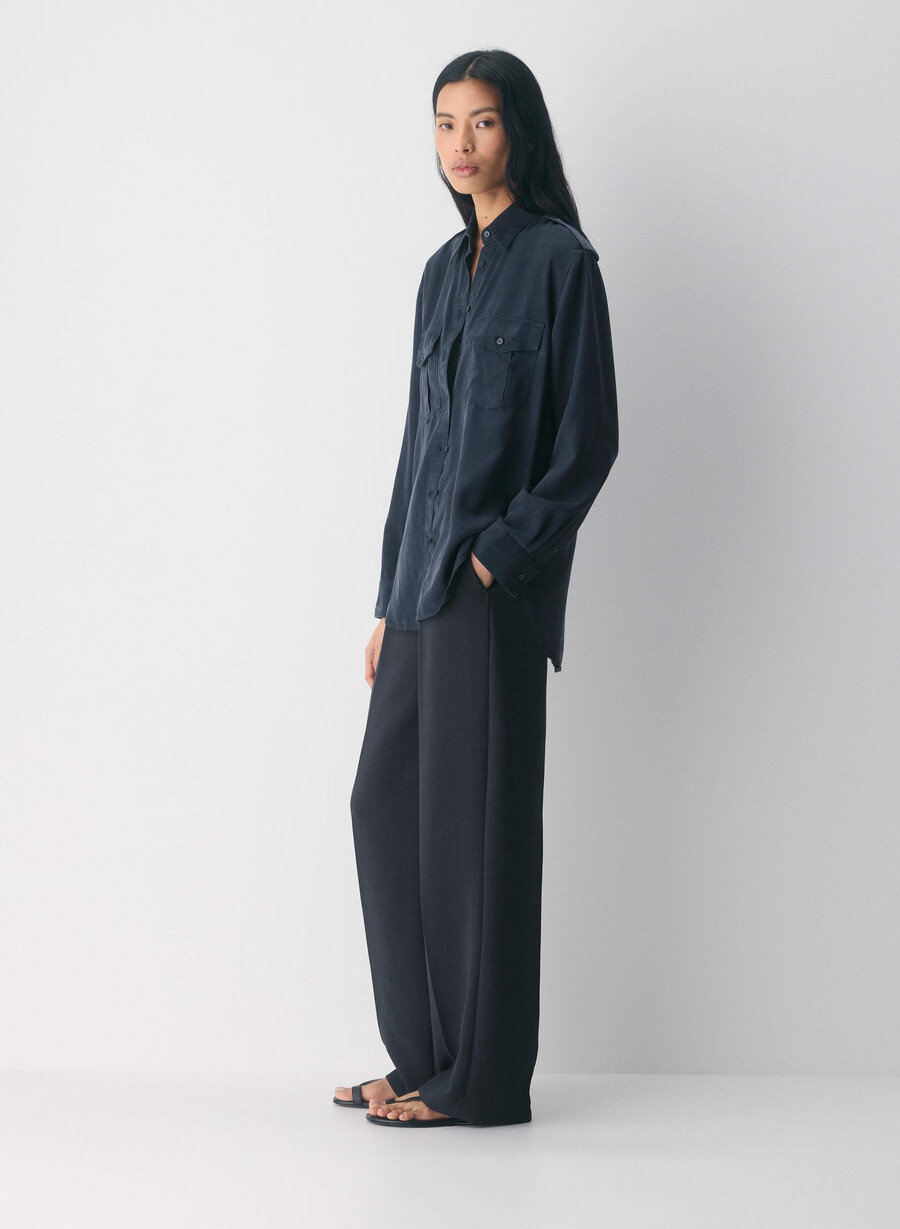 the effortless pant - crepette dark night navy