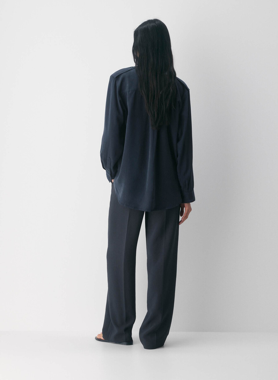 the effortless pant - crepette dark night navy