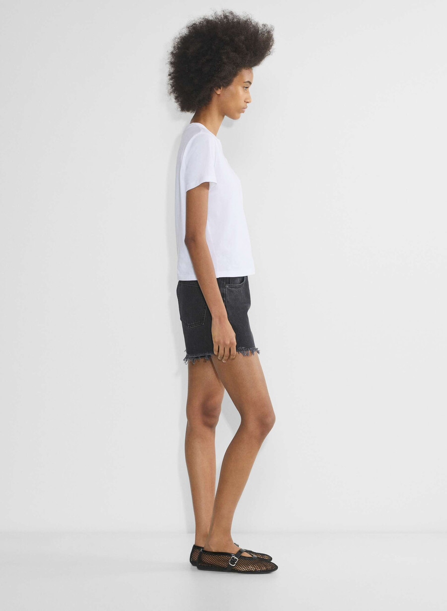 denim forum the ex boyfriend mid thigh short black eyeliner