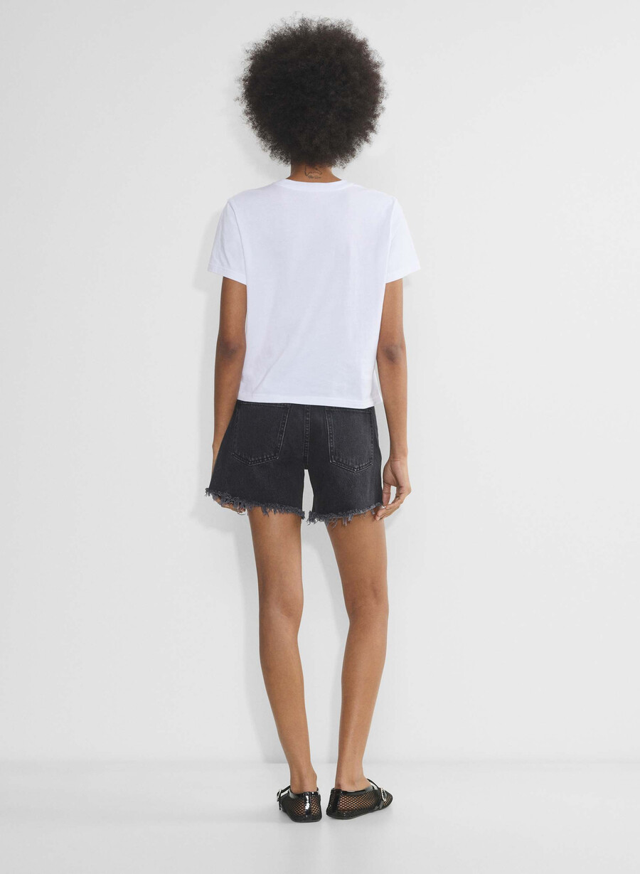 denim forum the ex boyfriend mid thigh short black eyeliner