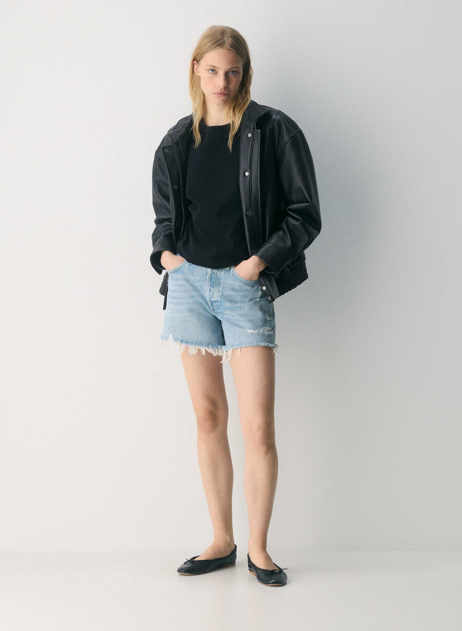 agolde parker long jean short swapmeet blue