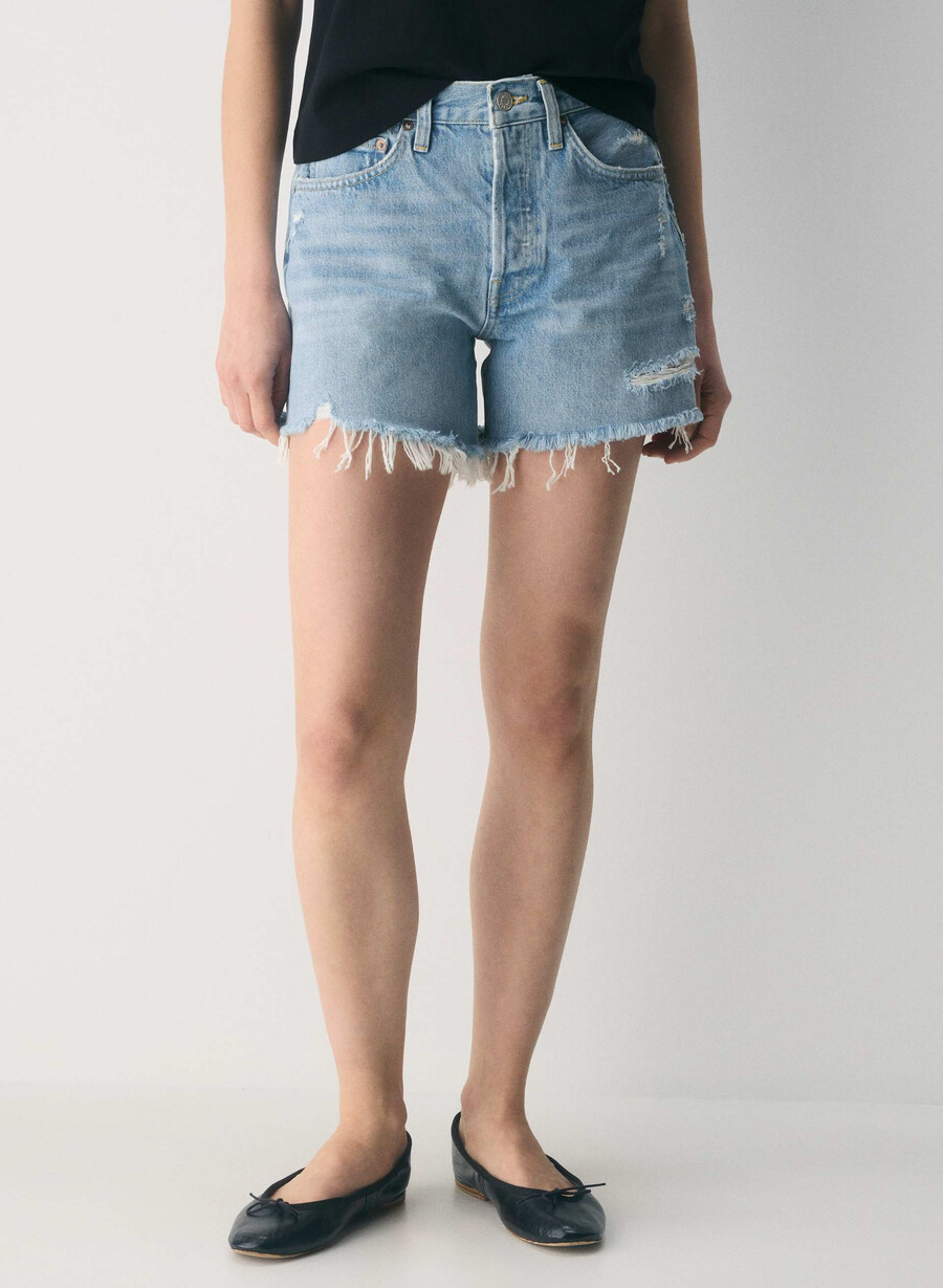 agolde parker long jean short swapmeet blue