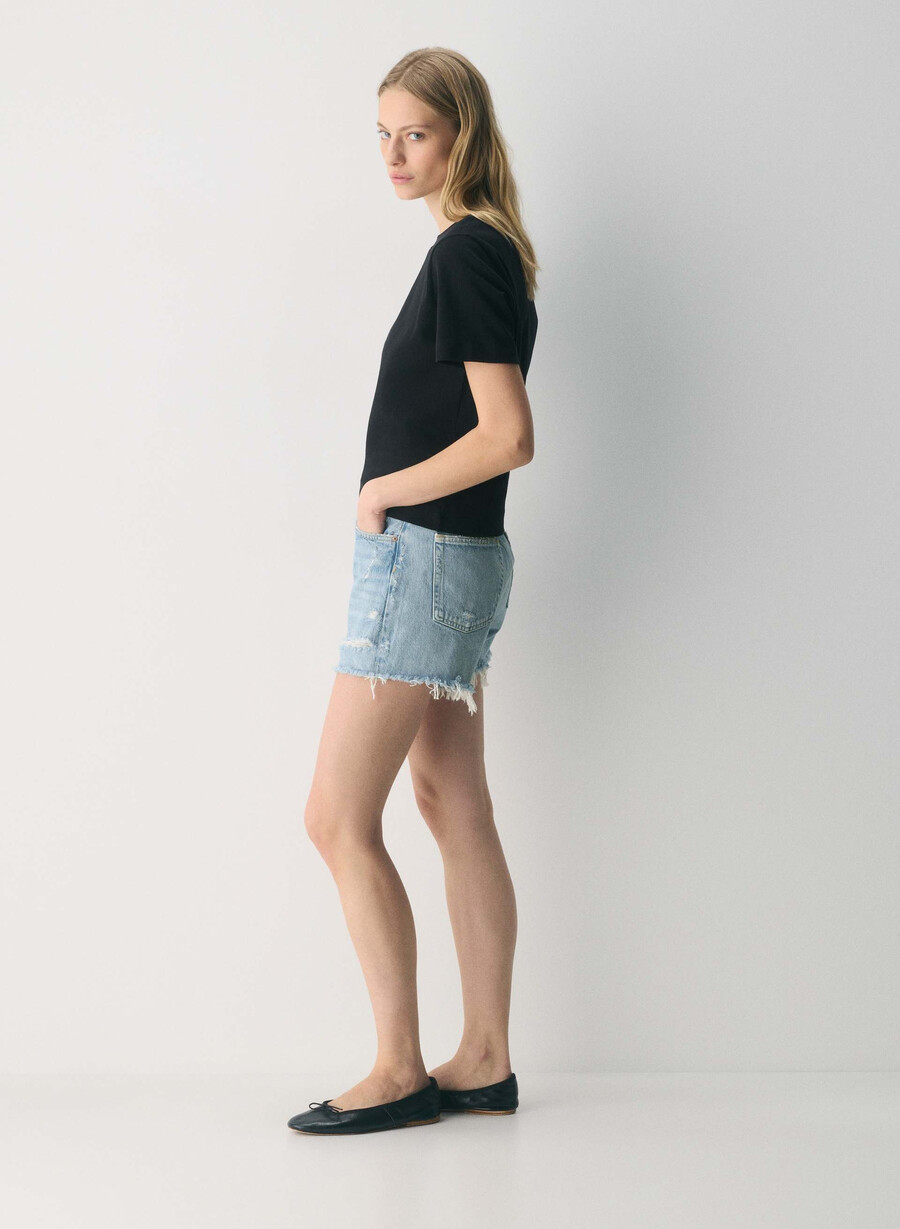 agolde parker long jean short swapmeet blue