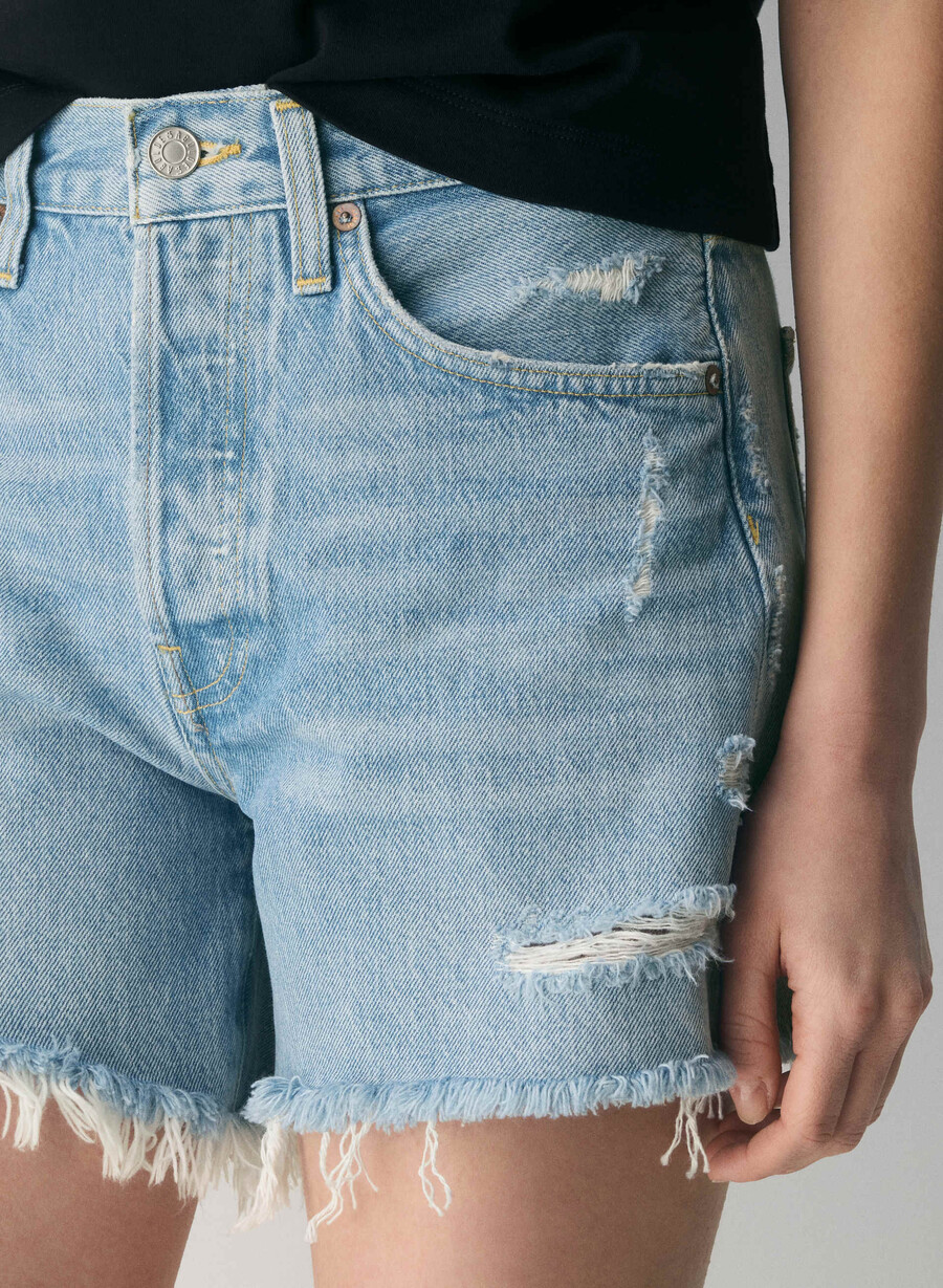 agolde parker long jean short swapmeet blue