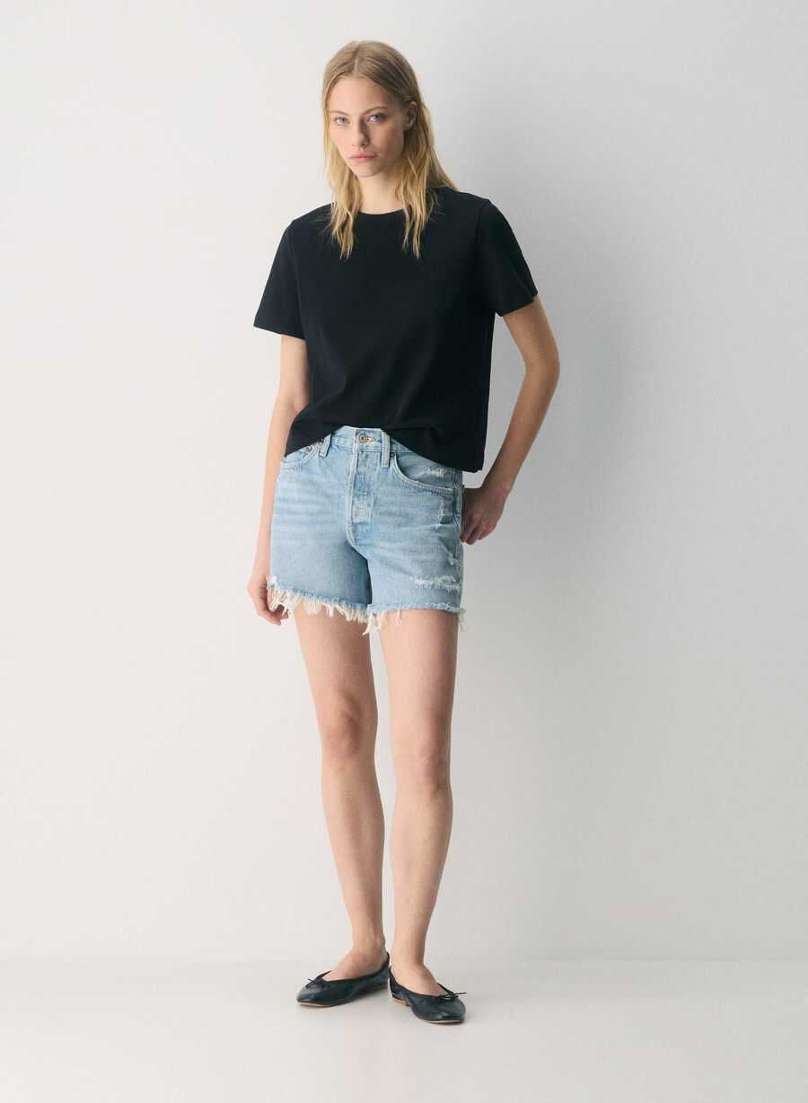agolde parker long jean short swapmeet blue