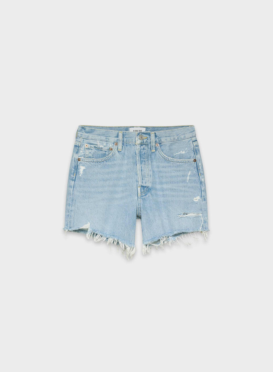 agolde parker long jean short swapmeet blue