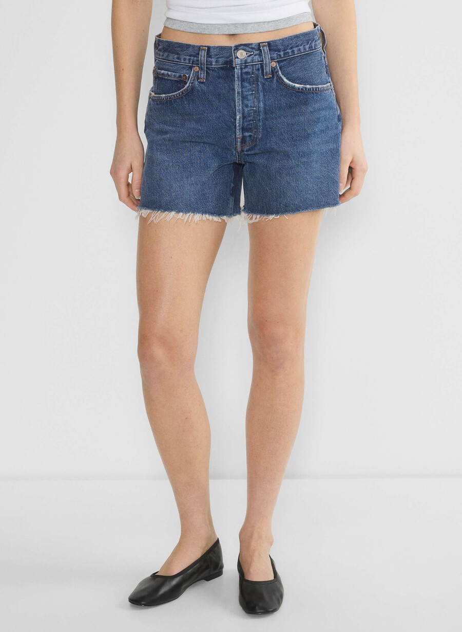 agolde parker long jean short caution