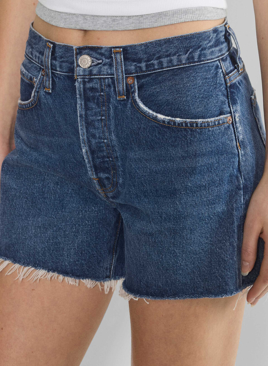 agolde parker long jean short caution