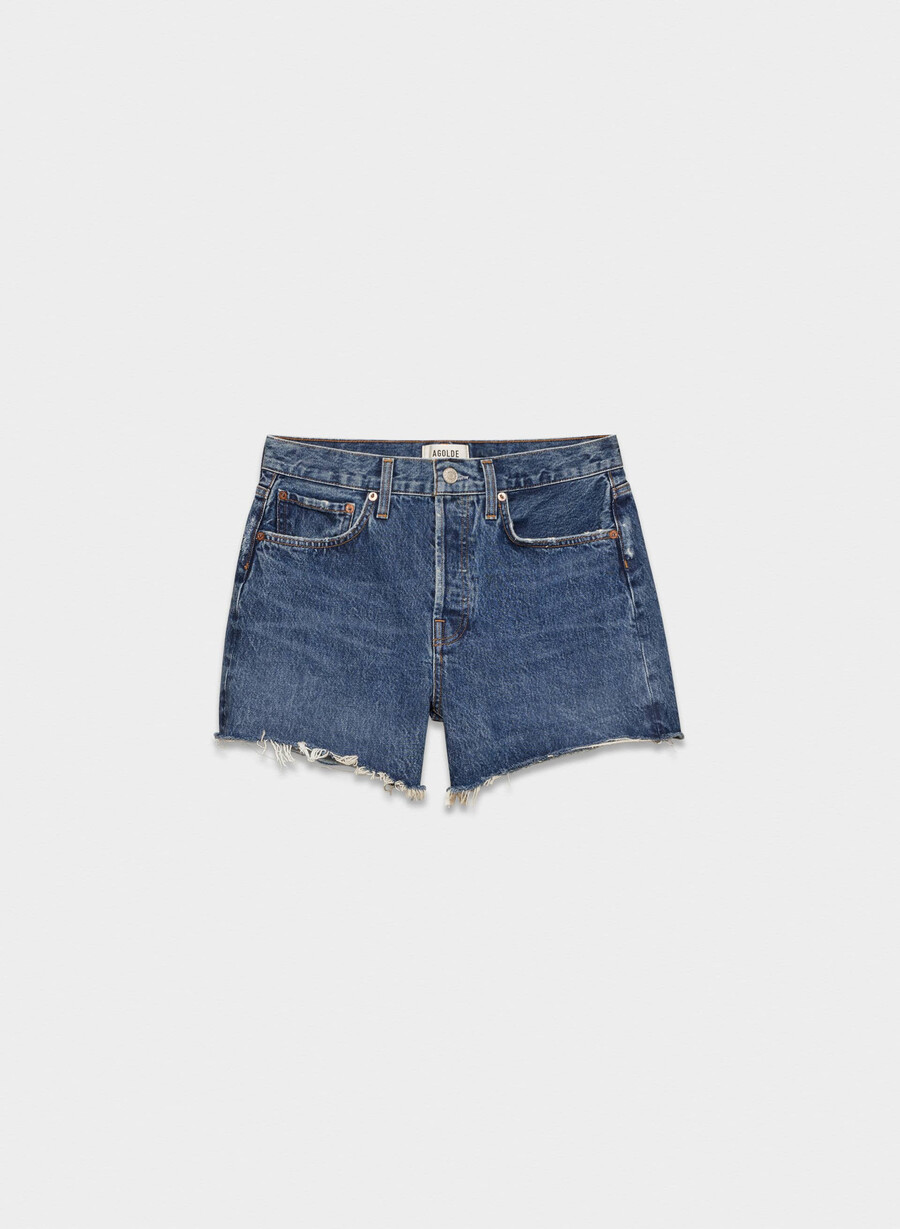 agolde parker long jean short caution
