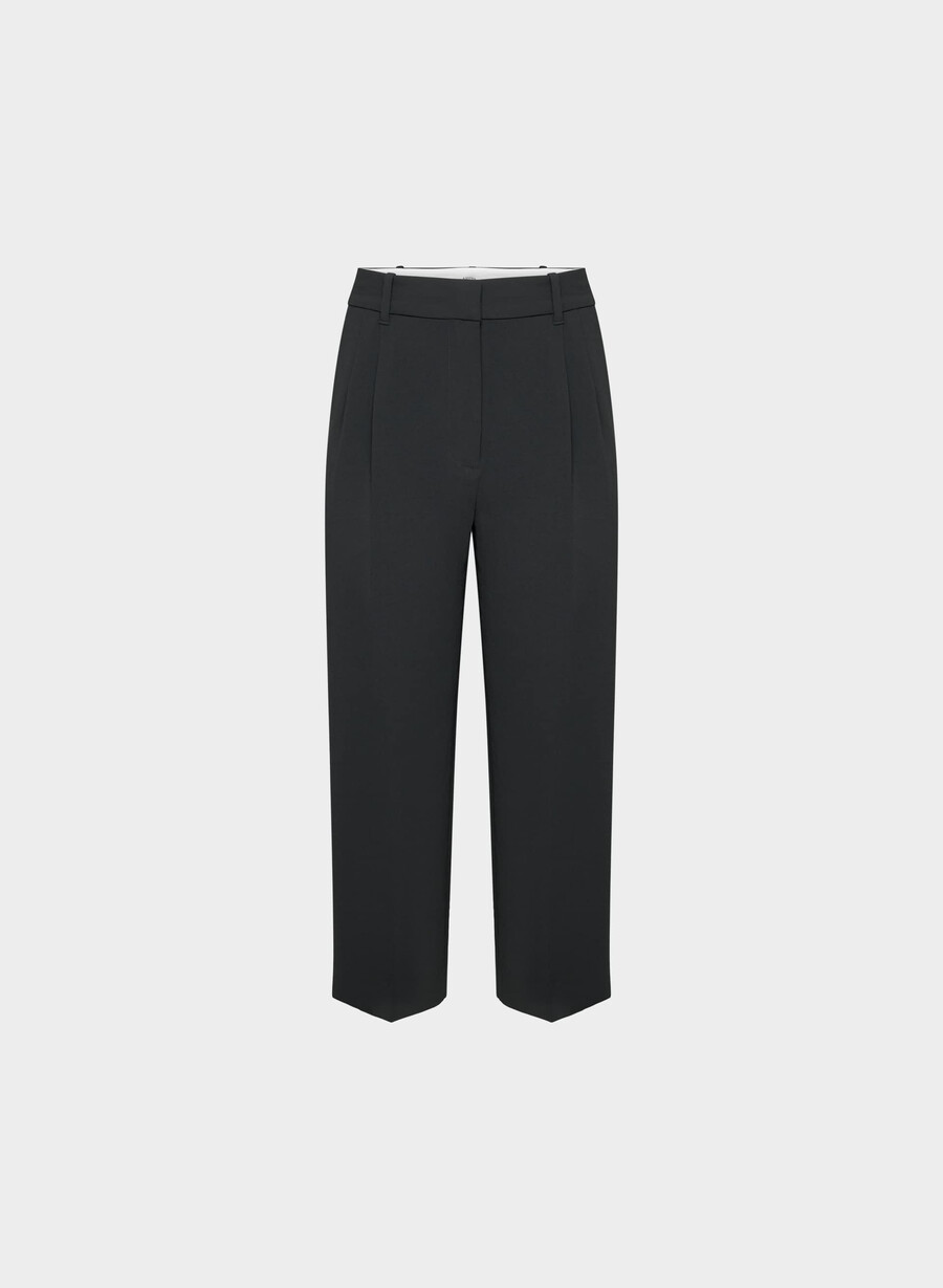 the effortless pant cropped - crepette black