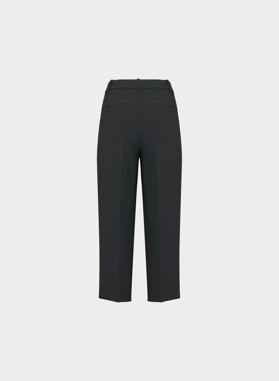 the effortless pant cropped - crepette black