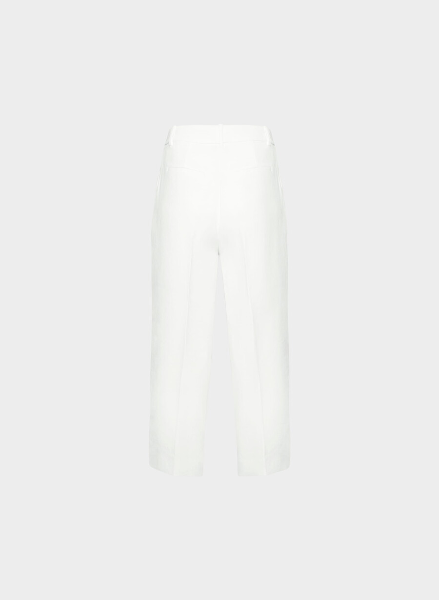 the effortless pant cropped - crepette white