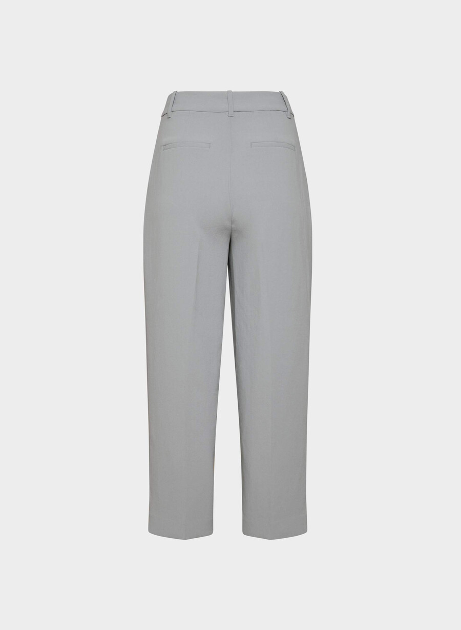 the effortless pant cropped - crepette riverstone grey