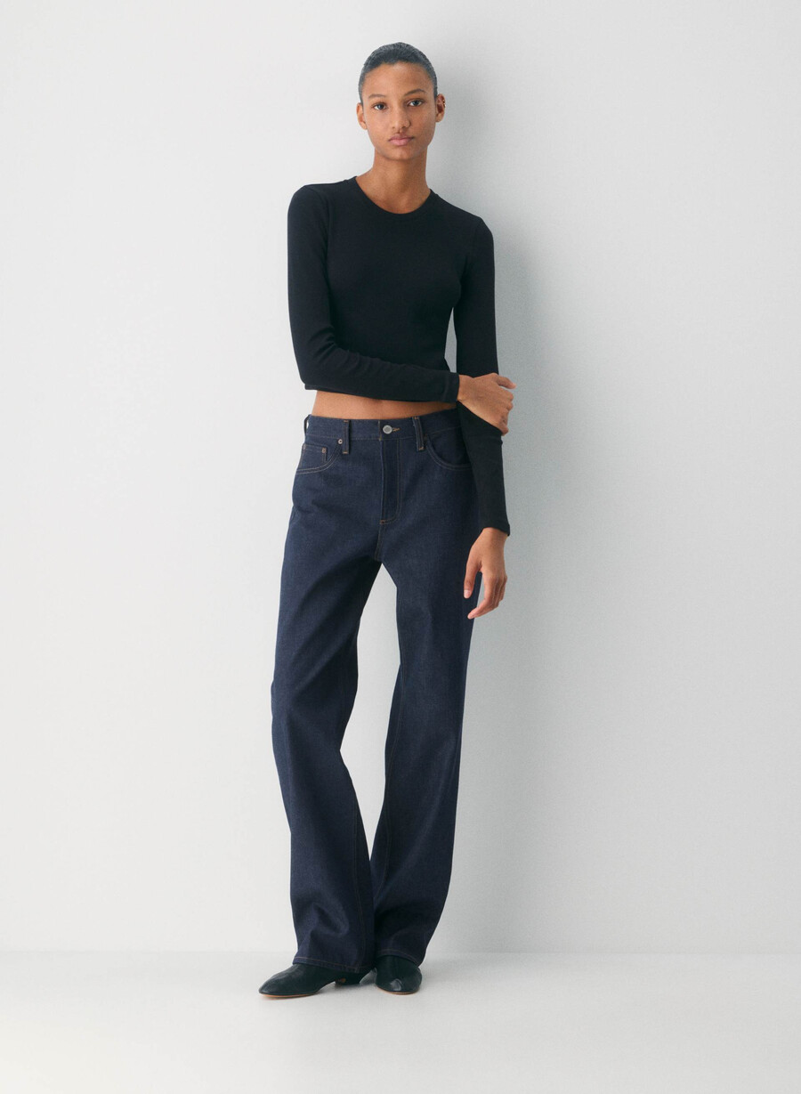 homestretch rib crew waist longsleeve black