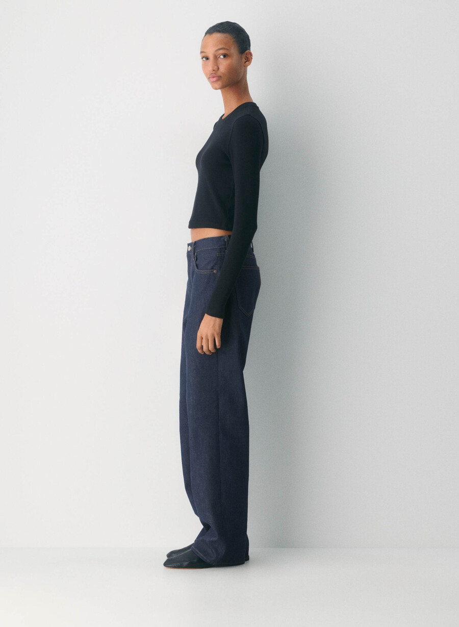 homestretch rib crew waist longsleeve black