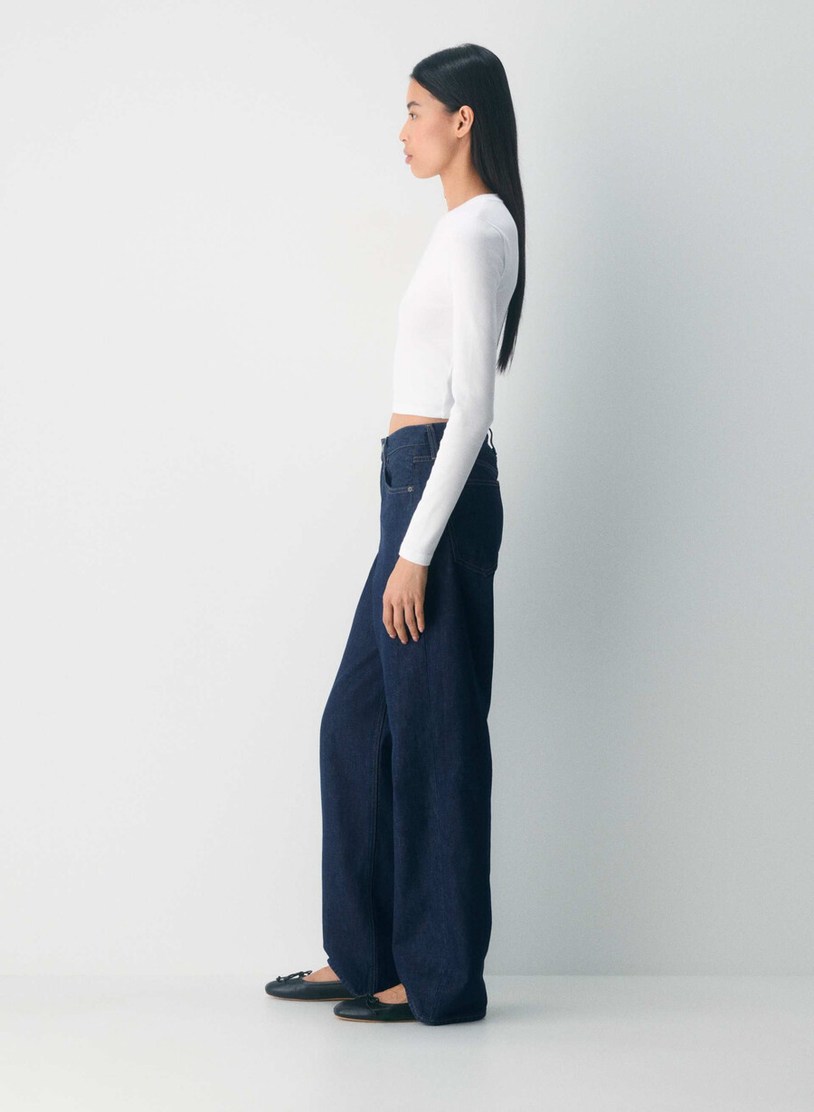 homestretch rib crew waist longsleeve white