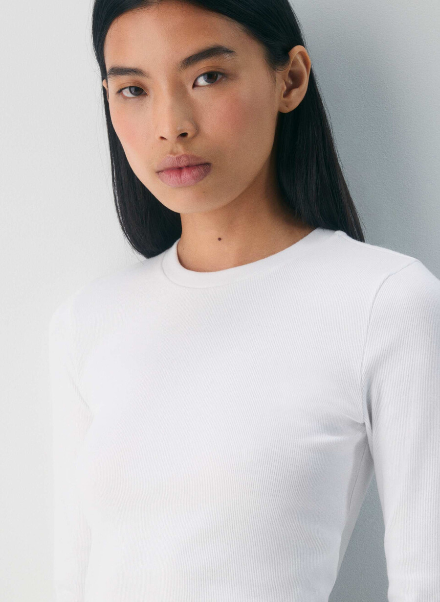 homestretch rib crew waist longsleeve white