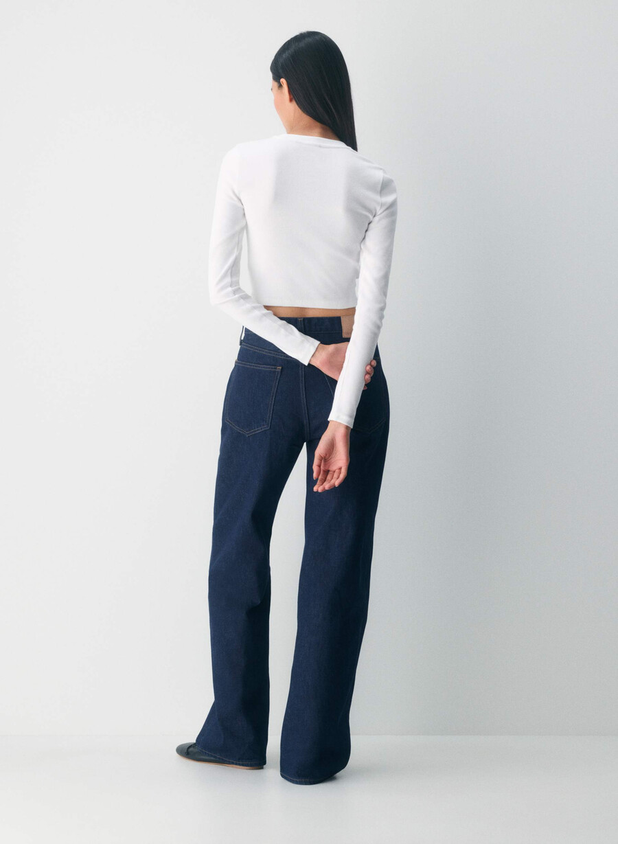 homestretch rib crew waist longsleeve white