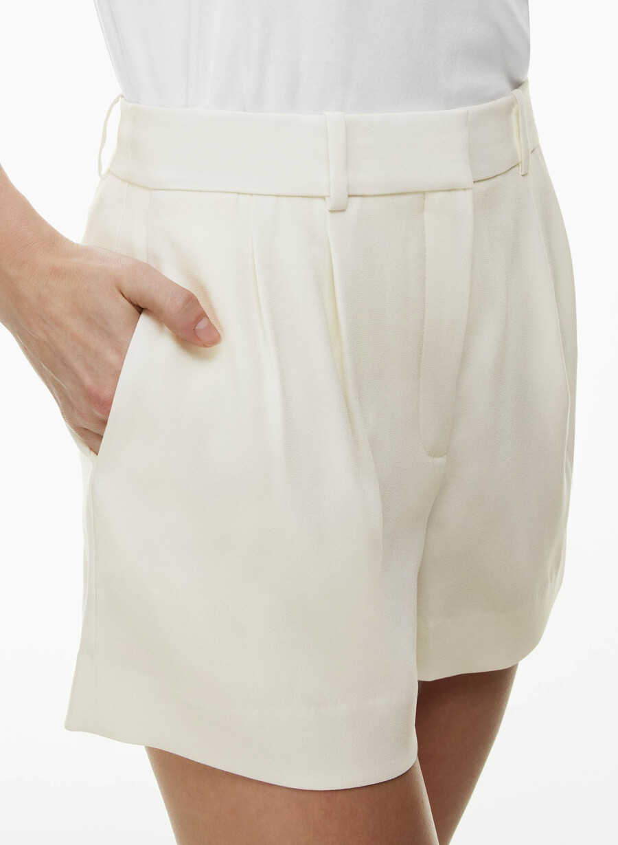 pleated mini short light birch