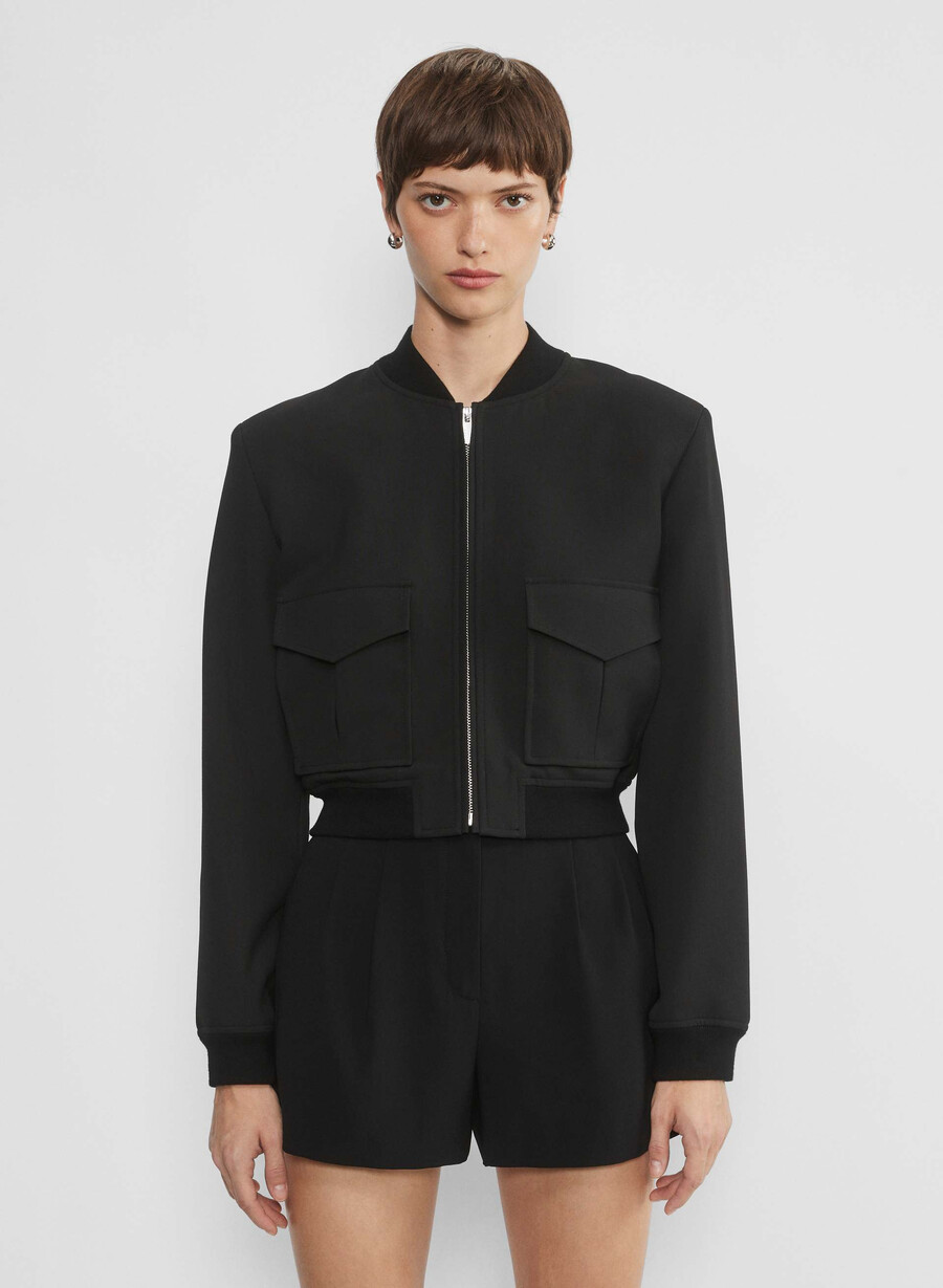 pleated mini short black