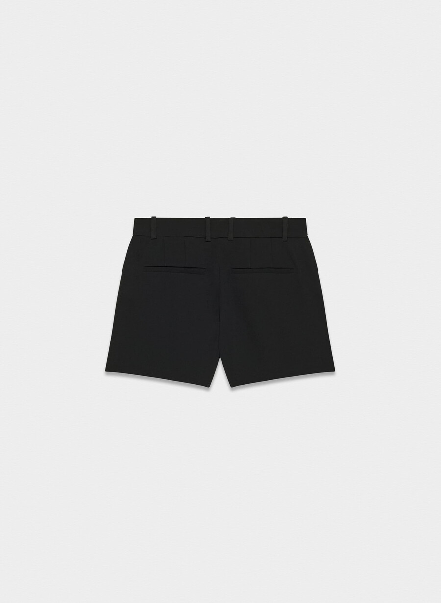 pleated mini short black