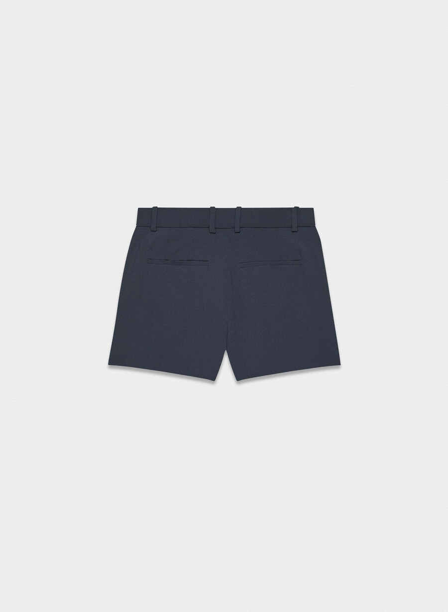 pleated mini short dark night navy