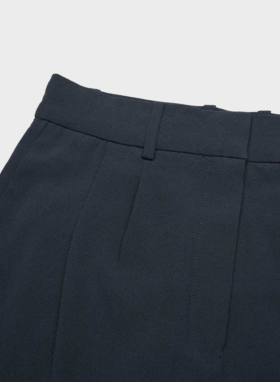 pleated mini short dark night navy