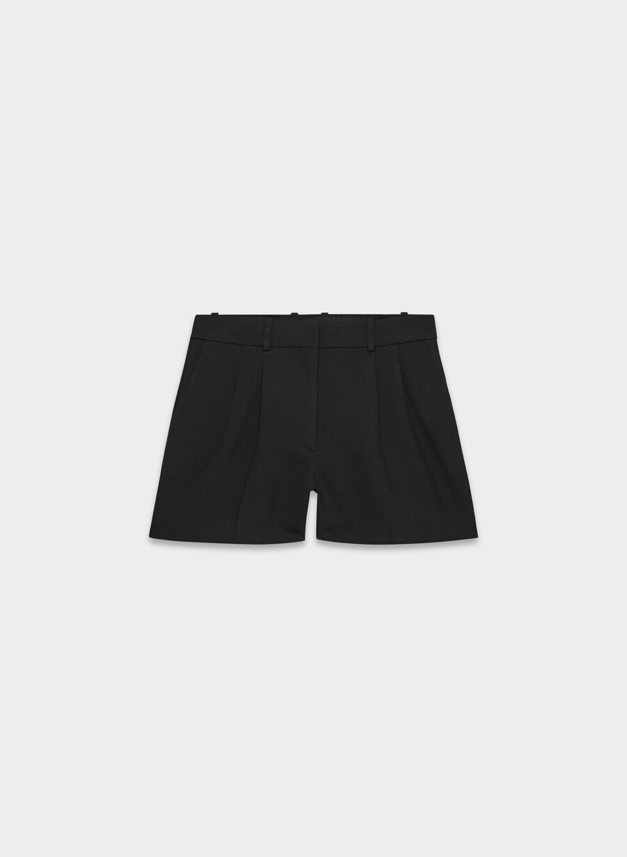 pleated mini short - ressential black