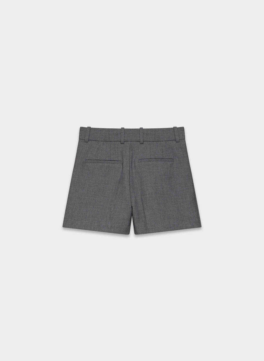 pleated mini short - ressential heather charcoal