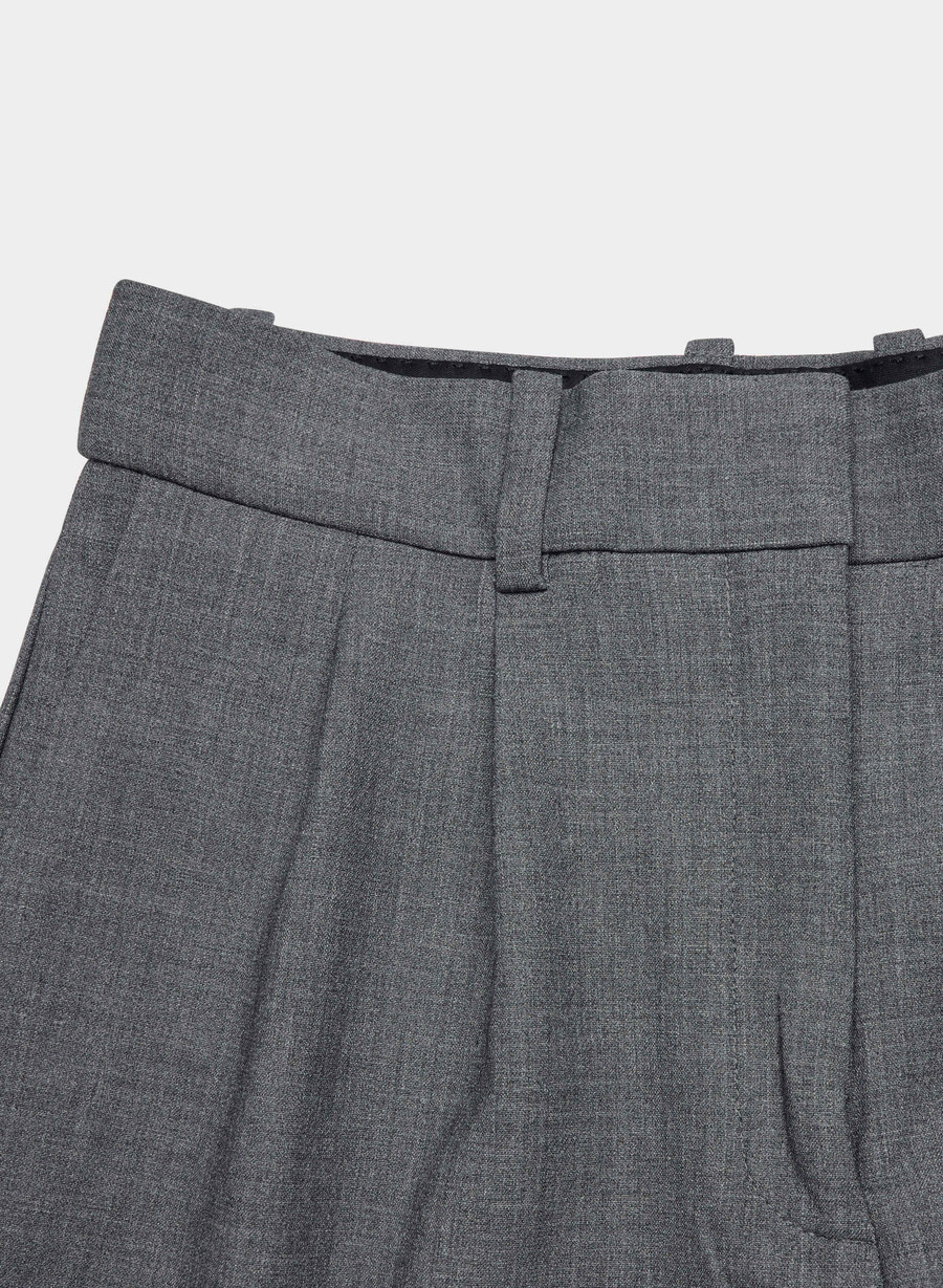 pleated mini short - ressential heather charcoal