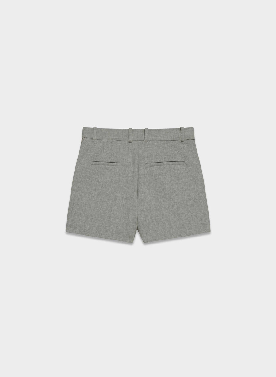 pleated mini short - ressential heather dark grey