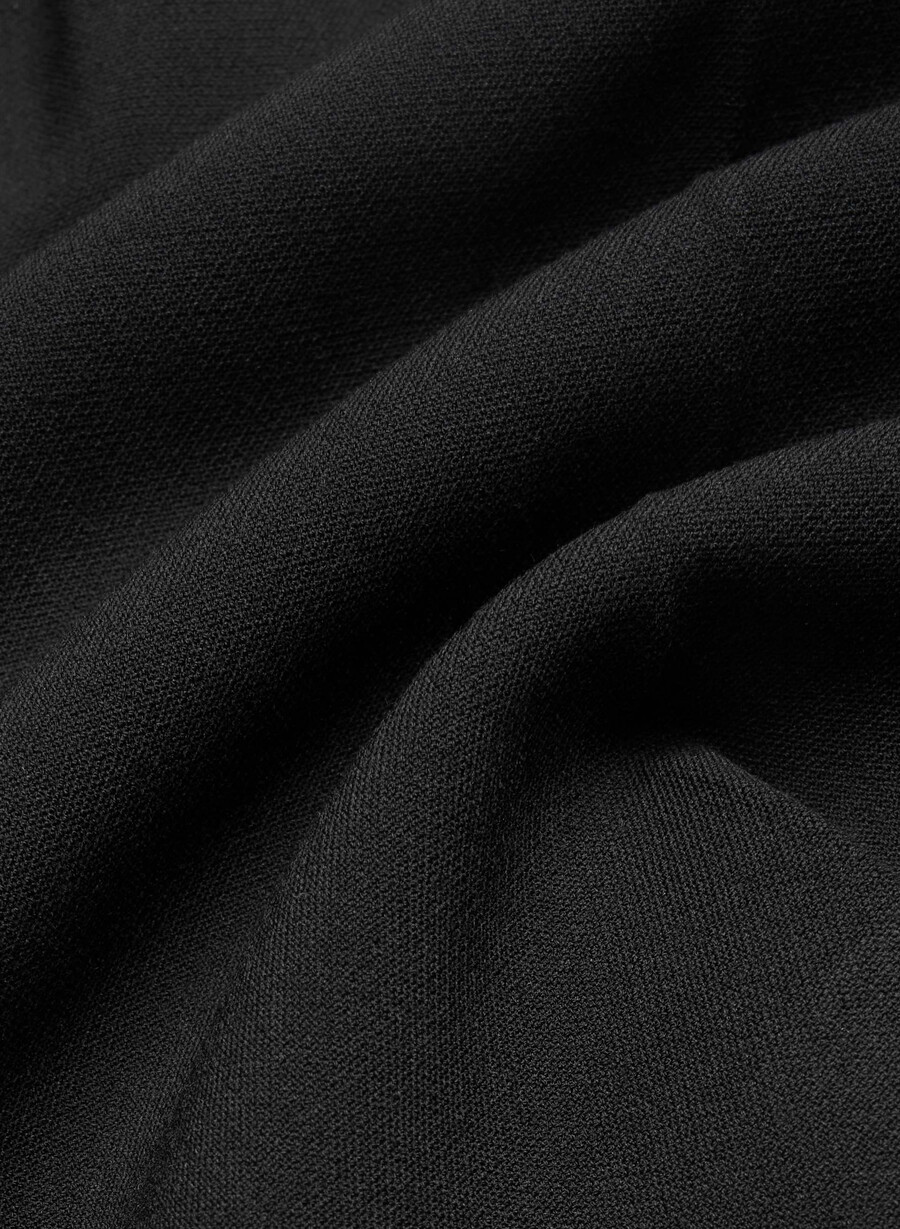 pleated mid-thigh short black
