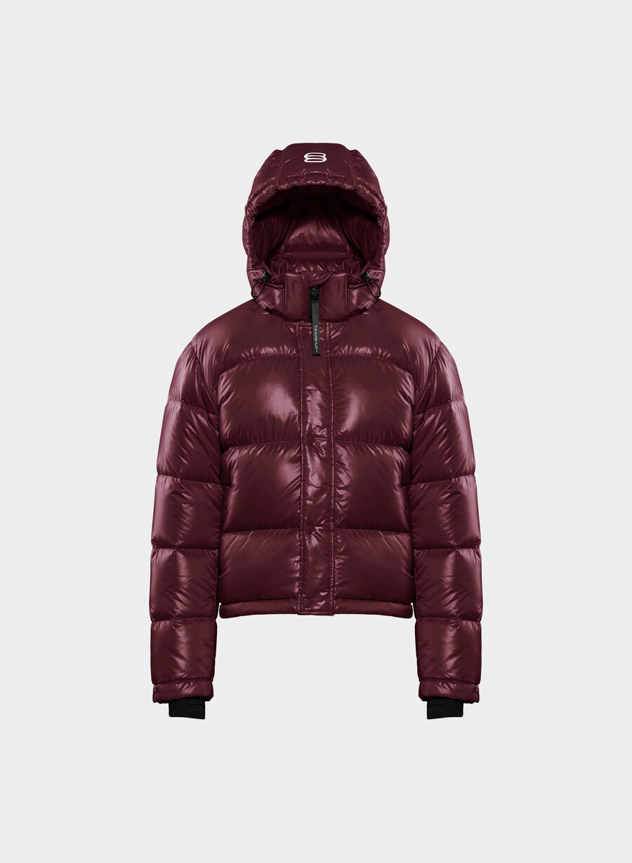 the super puff shorty - hi-gloss plum burgundy