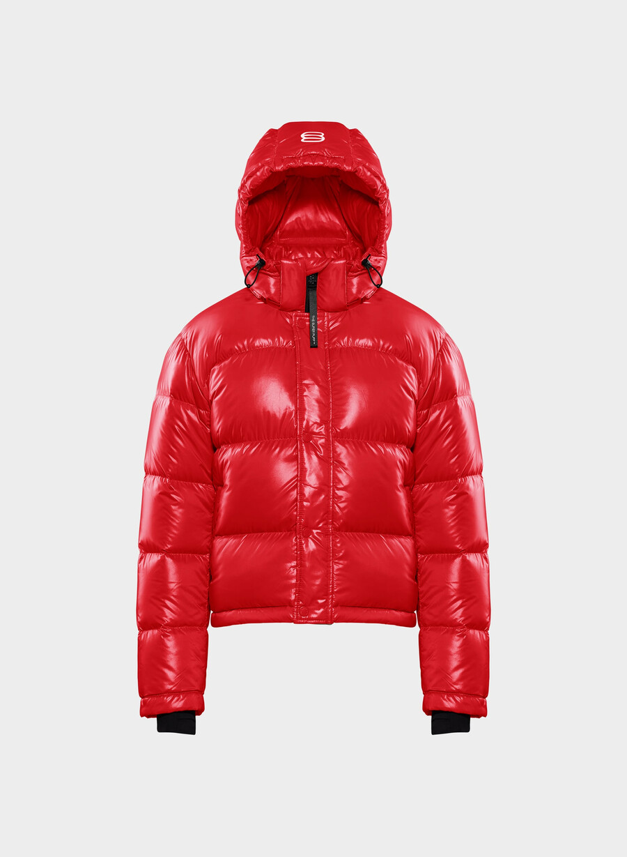 the super puff shorty - hi-gloss prosperity red