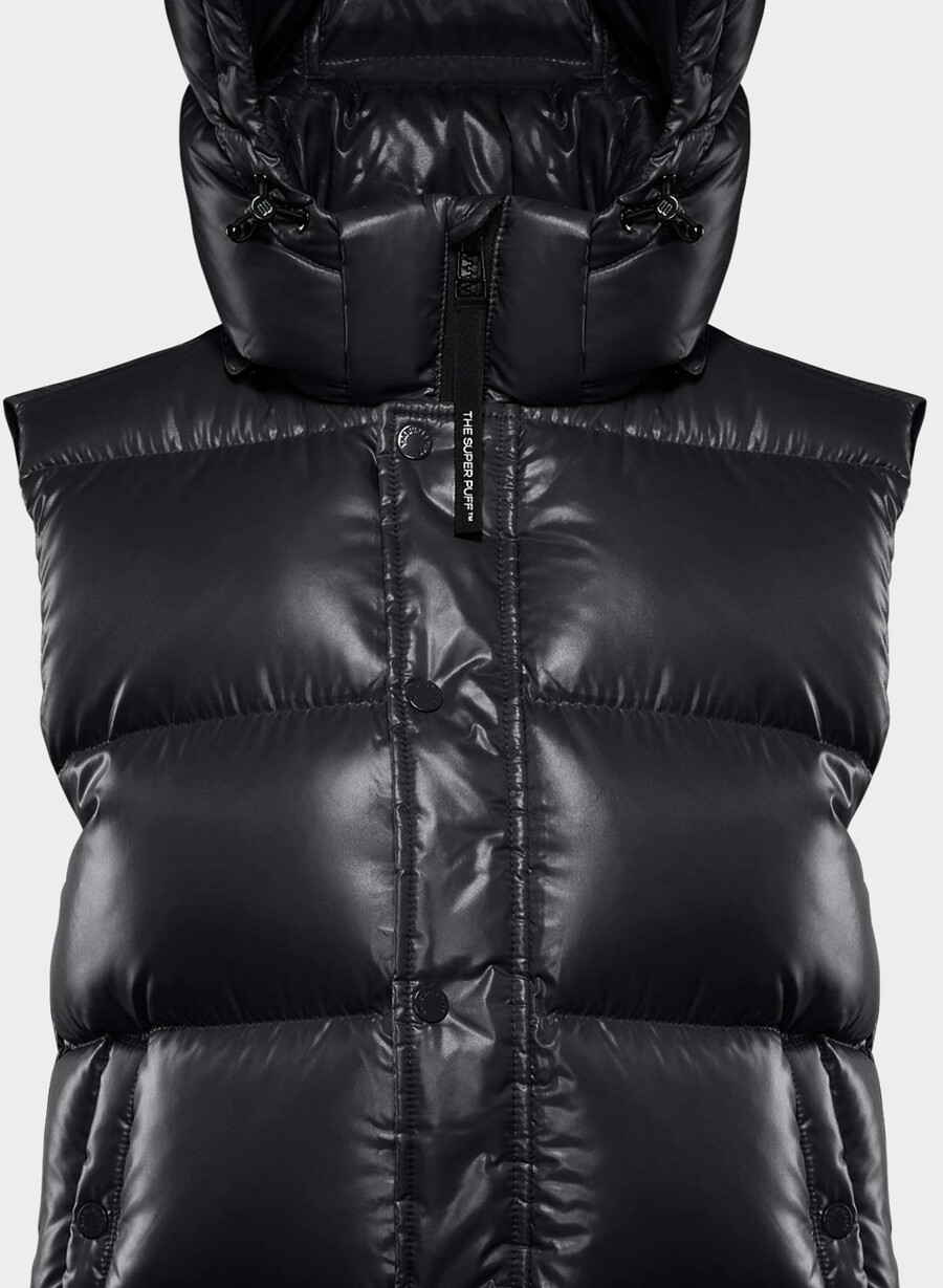 the super puff vest - hi-gloss black