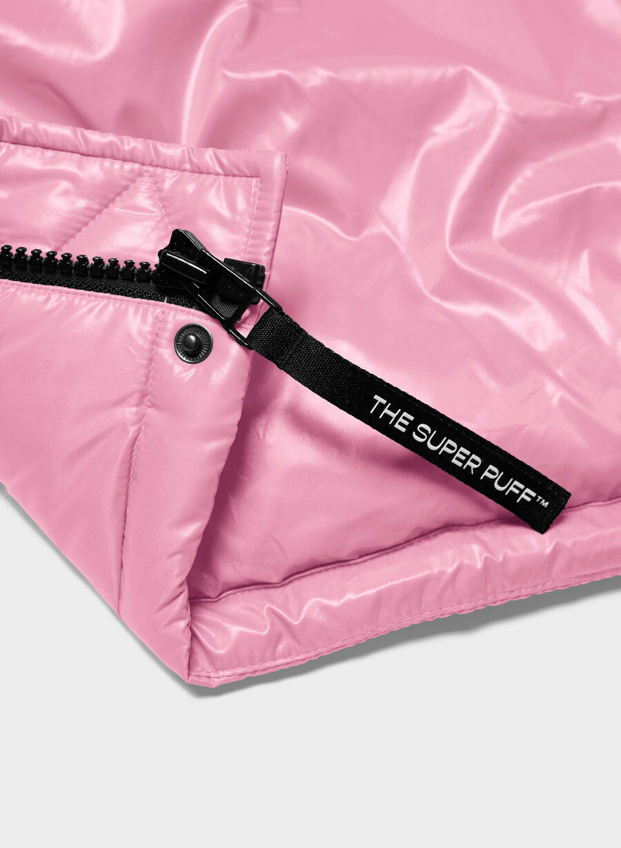 the super puff vest - hi-gloss morganite pink
