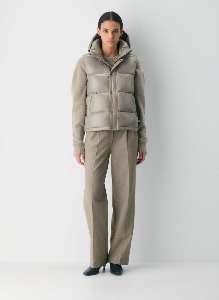 the super puff vest - hi-gloss modern taupe