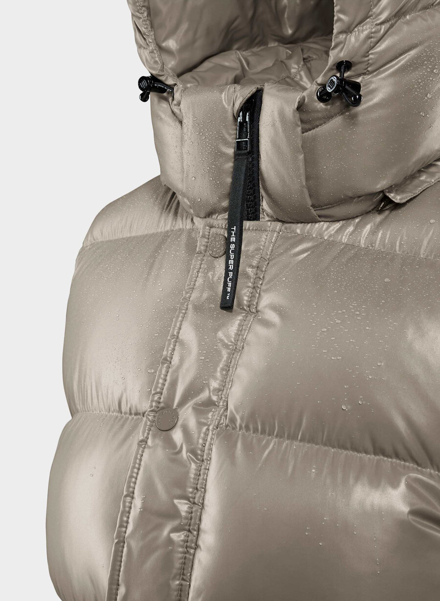 the super puff vest - hi-gloss modern taupe