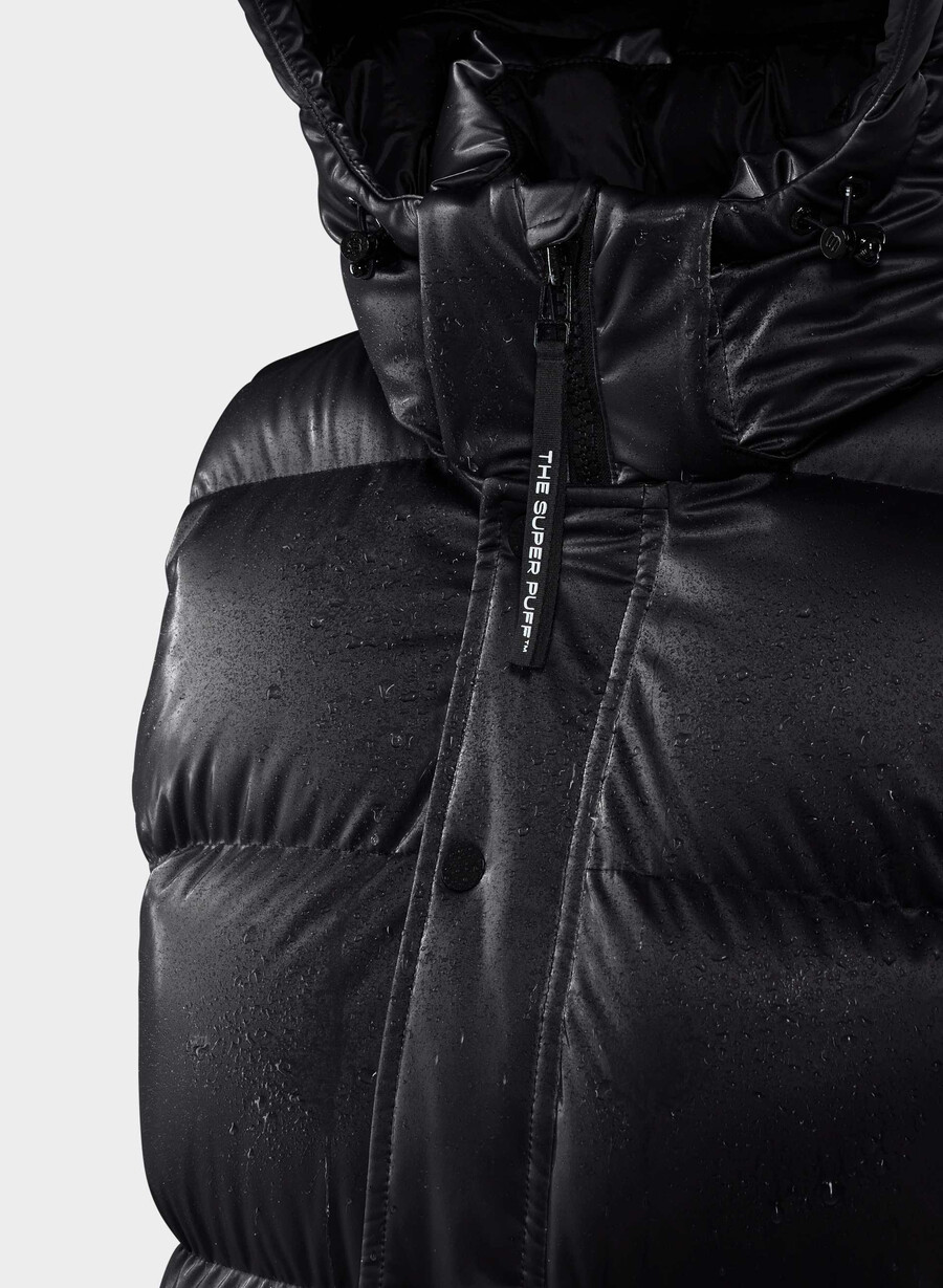 the super puff vest - liquid shine black