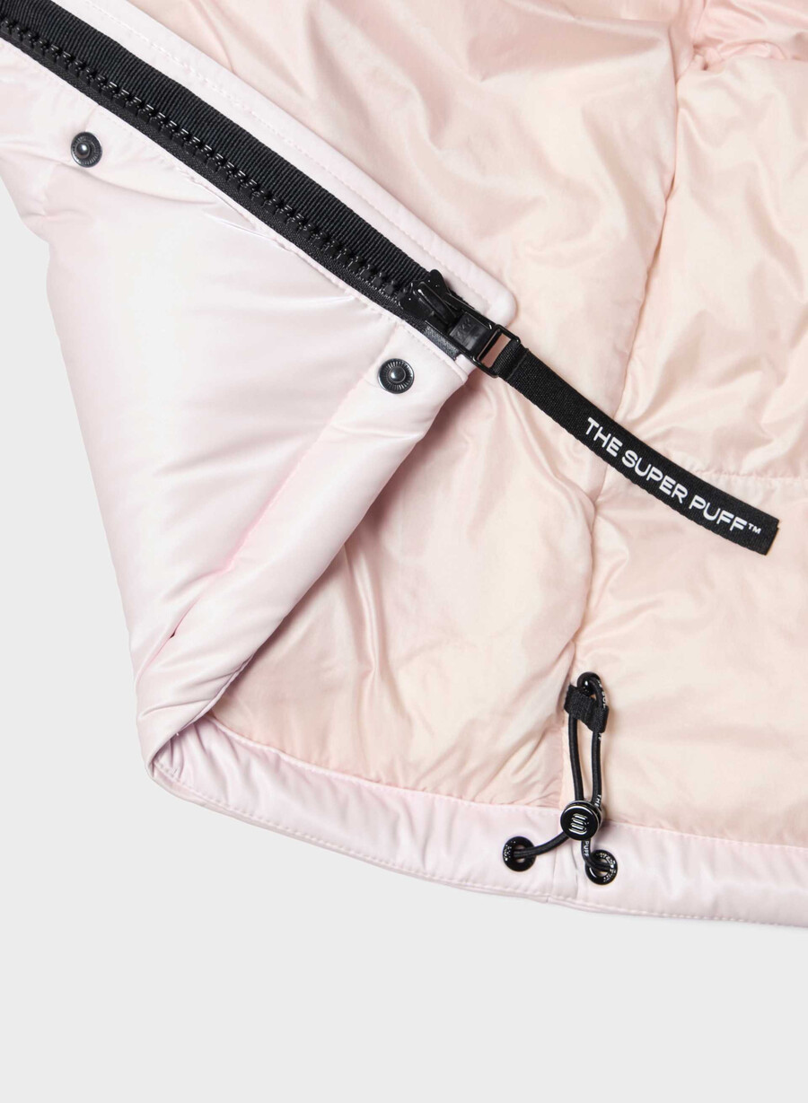 the super puff vest - liquid shine mochi pink