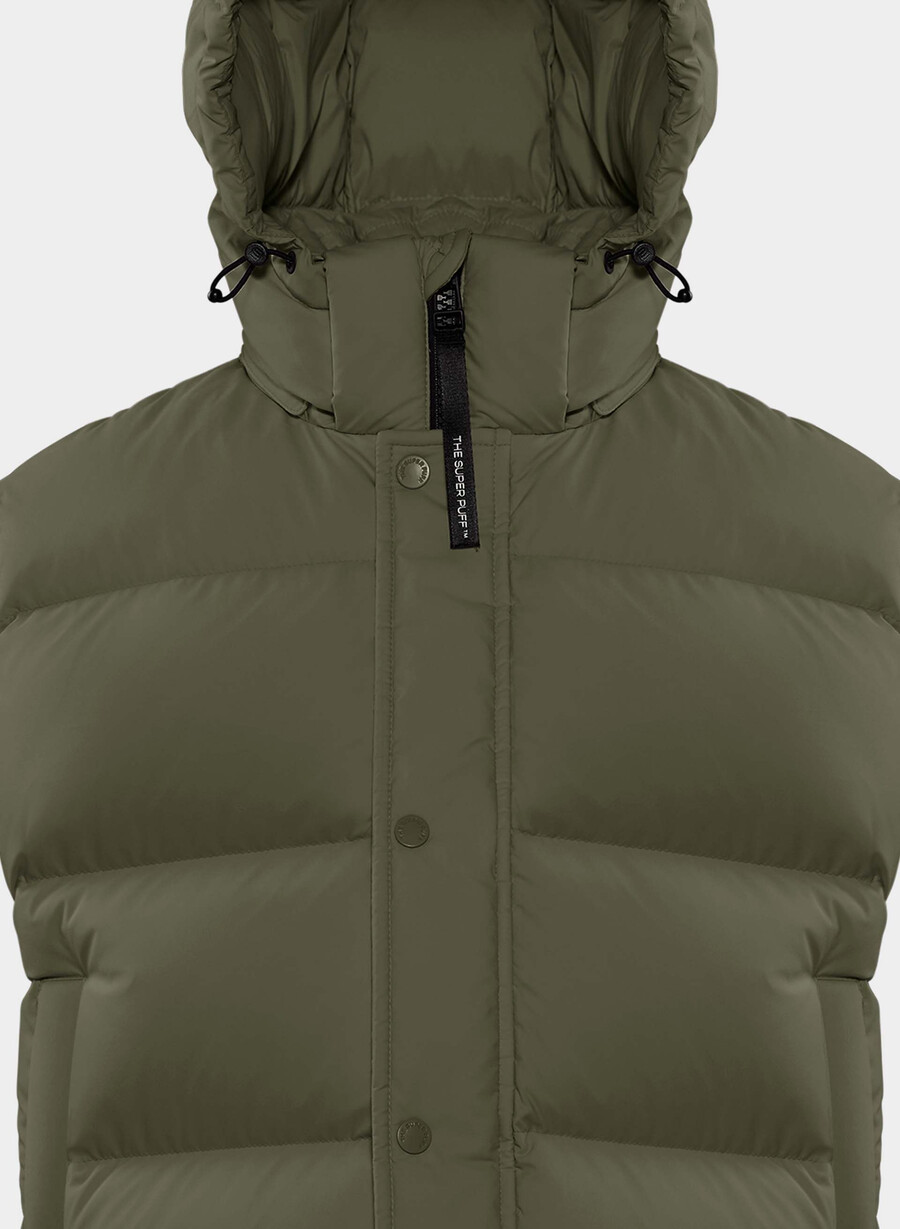 the super puff shorty vest - climatte dark olive