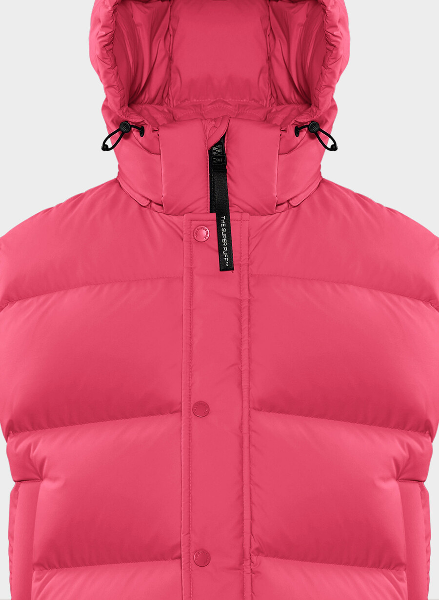 the super puff shorty vest - climatte wink pink