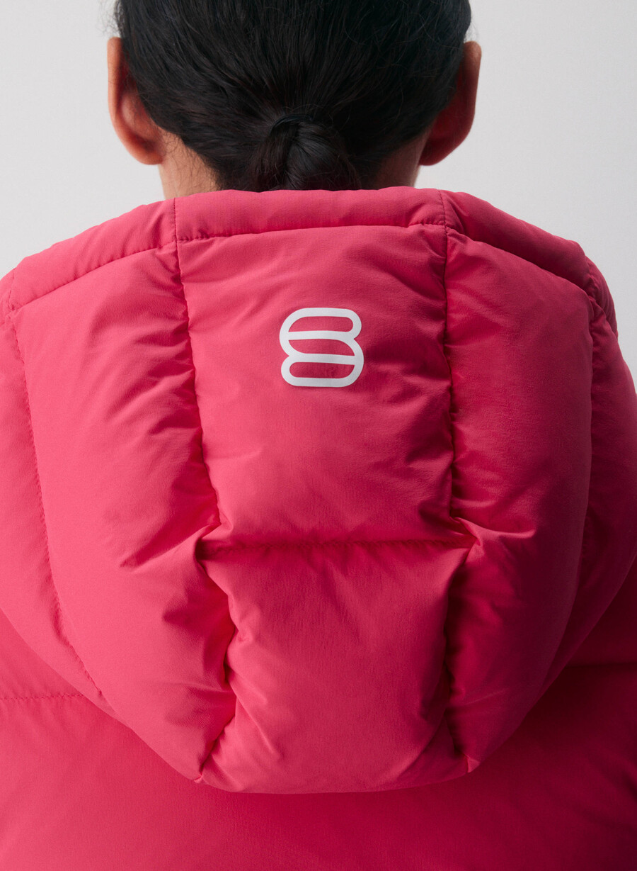 the super puff shorty vest - climatte wink pink