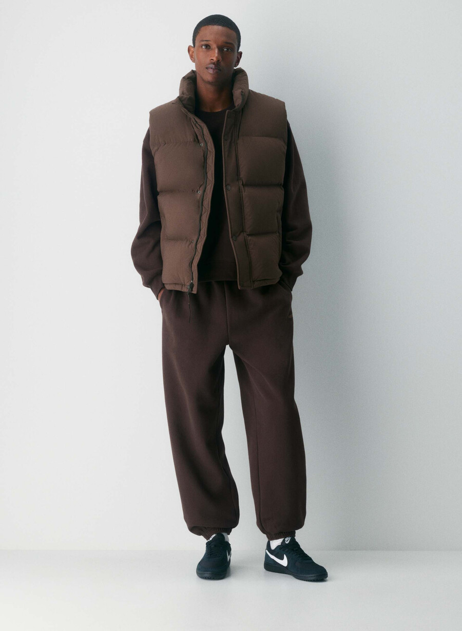 the super puff vest mens - climatte rich mocha brown