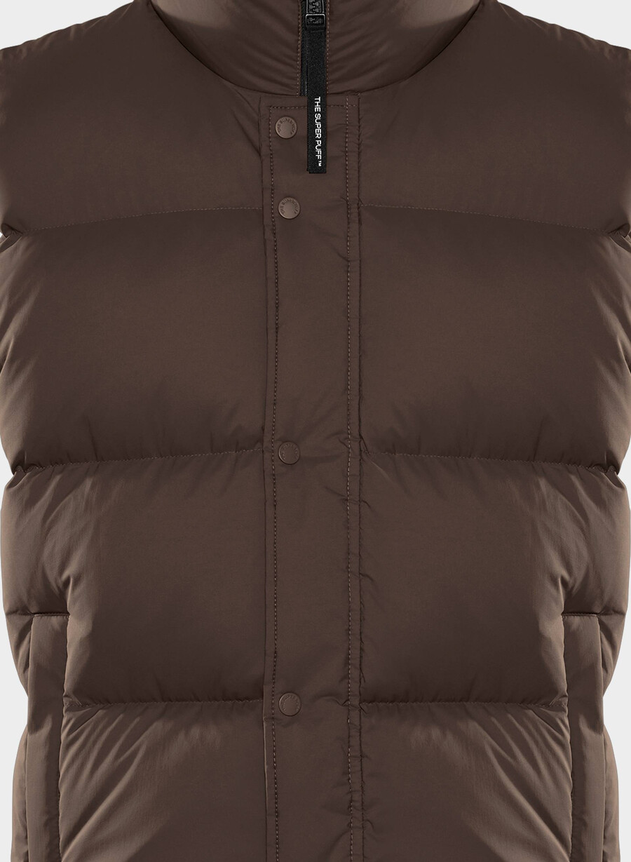 the super puff vest mens - climatte rich mocha brown