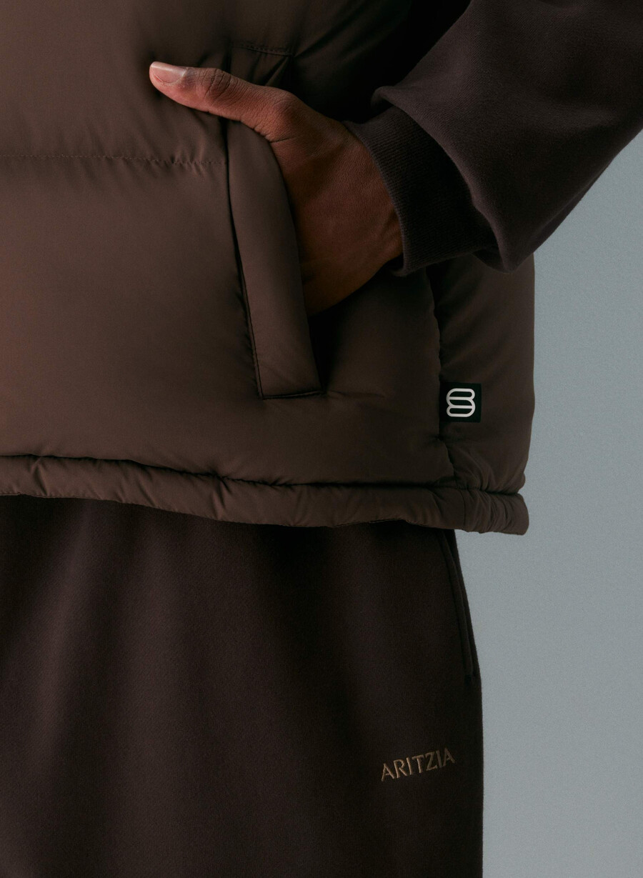 the super puff vest mens - climatte rich mocha brown