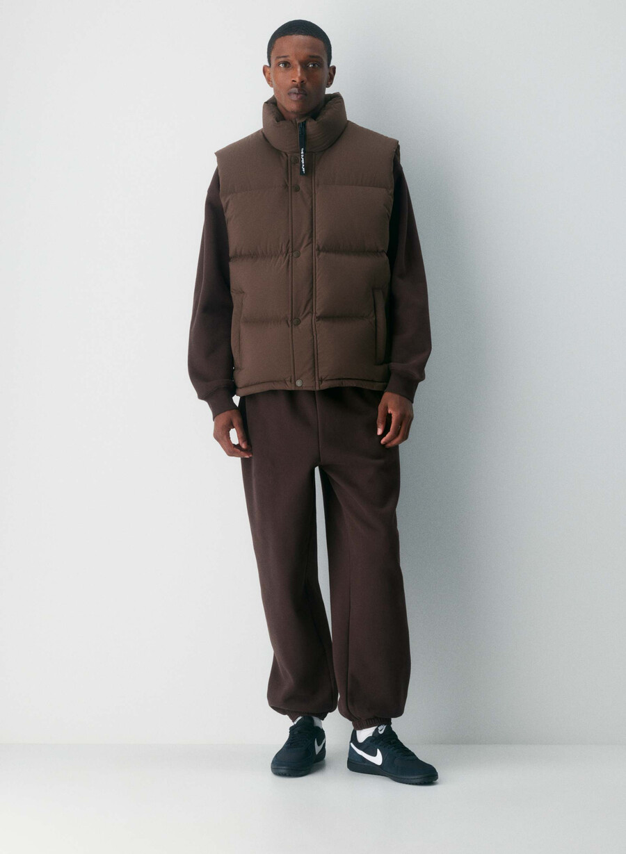 the super puff vest mens - climatte rich mocha brown