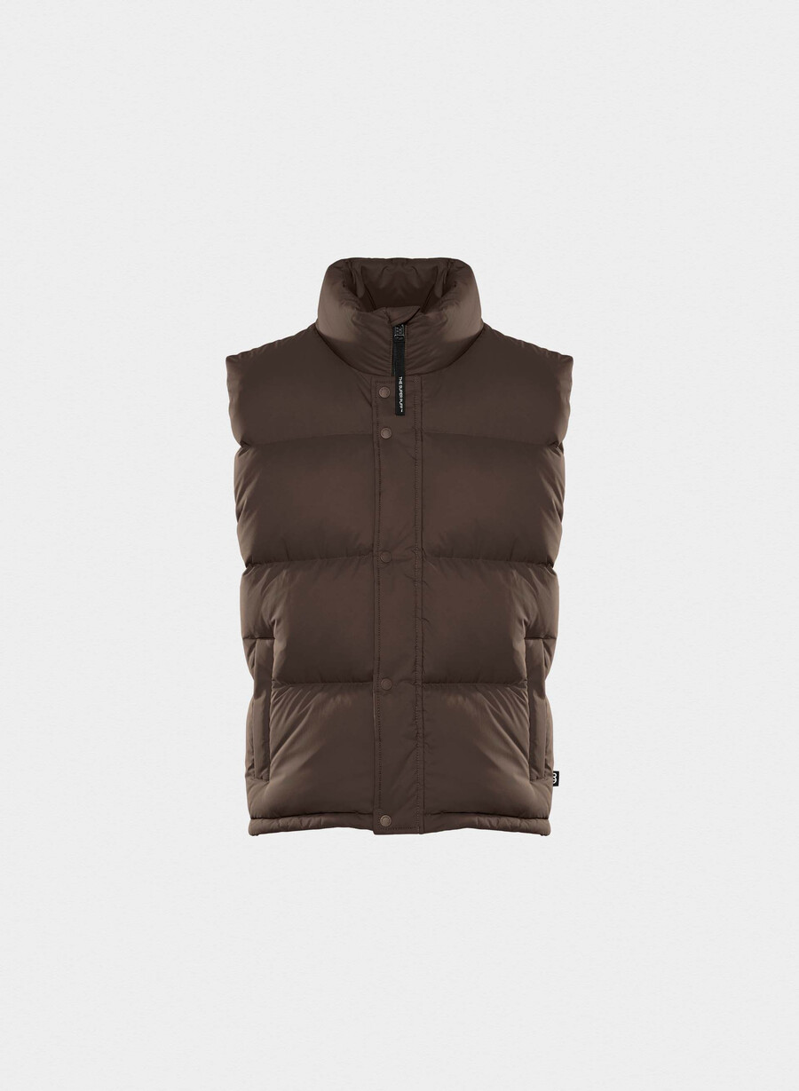 the super puff vest mens - climatte rich mocha brown
